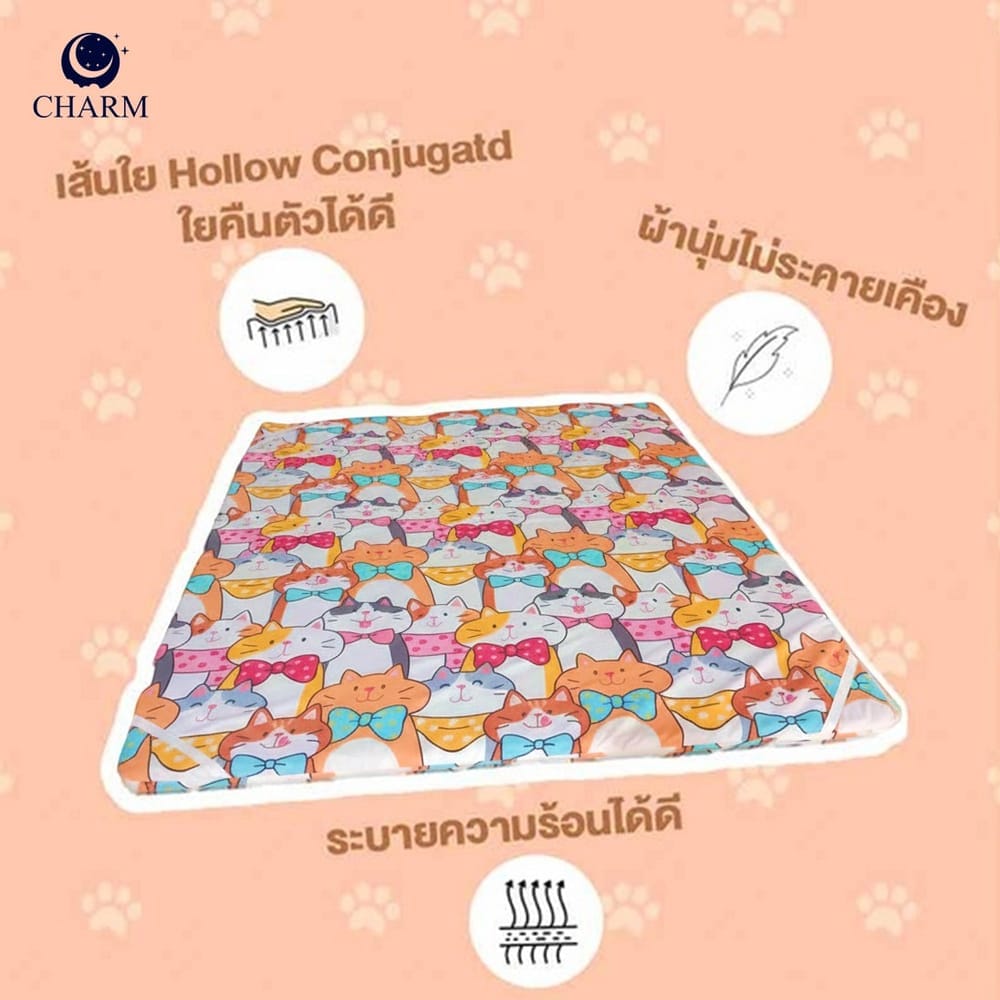 ท็อปเปอร์ 6 ฟุต CHARM ลาย DREAMY CAT แผ่นรองนอน